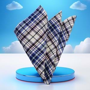 Blue Purple Plaid Pocket Square