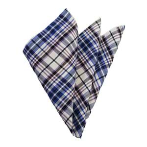 Blue Purple Plaid Pocket Square