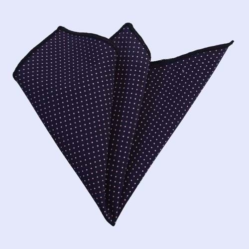Navy with Lilac Polka Dot Pocket Square