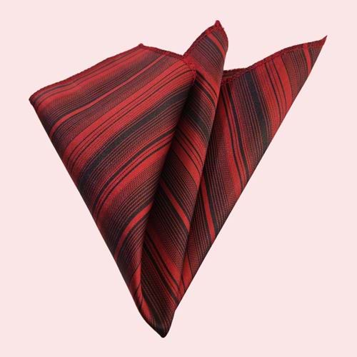 Red Black Striped Pocket Square