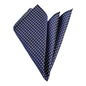 Blue Polka Dot on Navy Pocket Square
