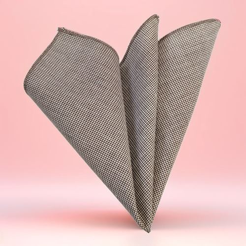 Brown and White Crowbar Pocket Square