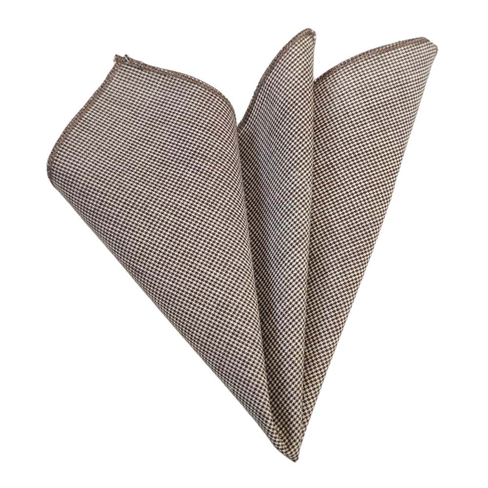 Brown and White Crowbar Pocket Square