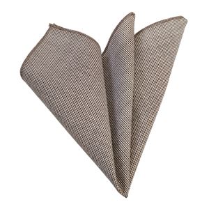 Brown and White Crowbar Pocket Square