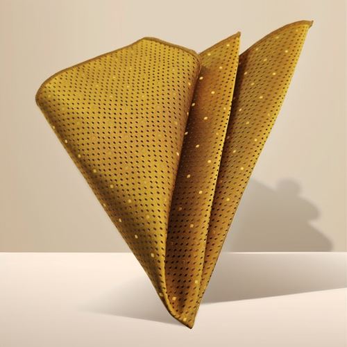 Golden and Brown Polka Dot Pocket Square