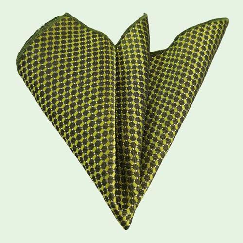 Green Geometric Jacquard Pocket Square