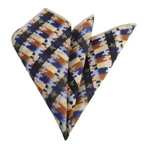 Navy Brown Ethnic Pocket Square