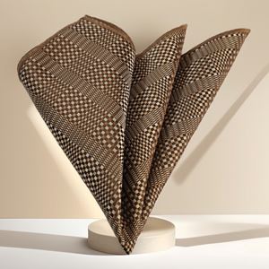 Cooper Brown Checkered Pocket Square