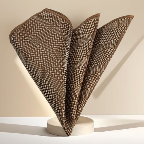 Cooper Brown Checkered Pocket Square