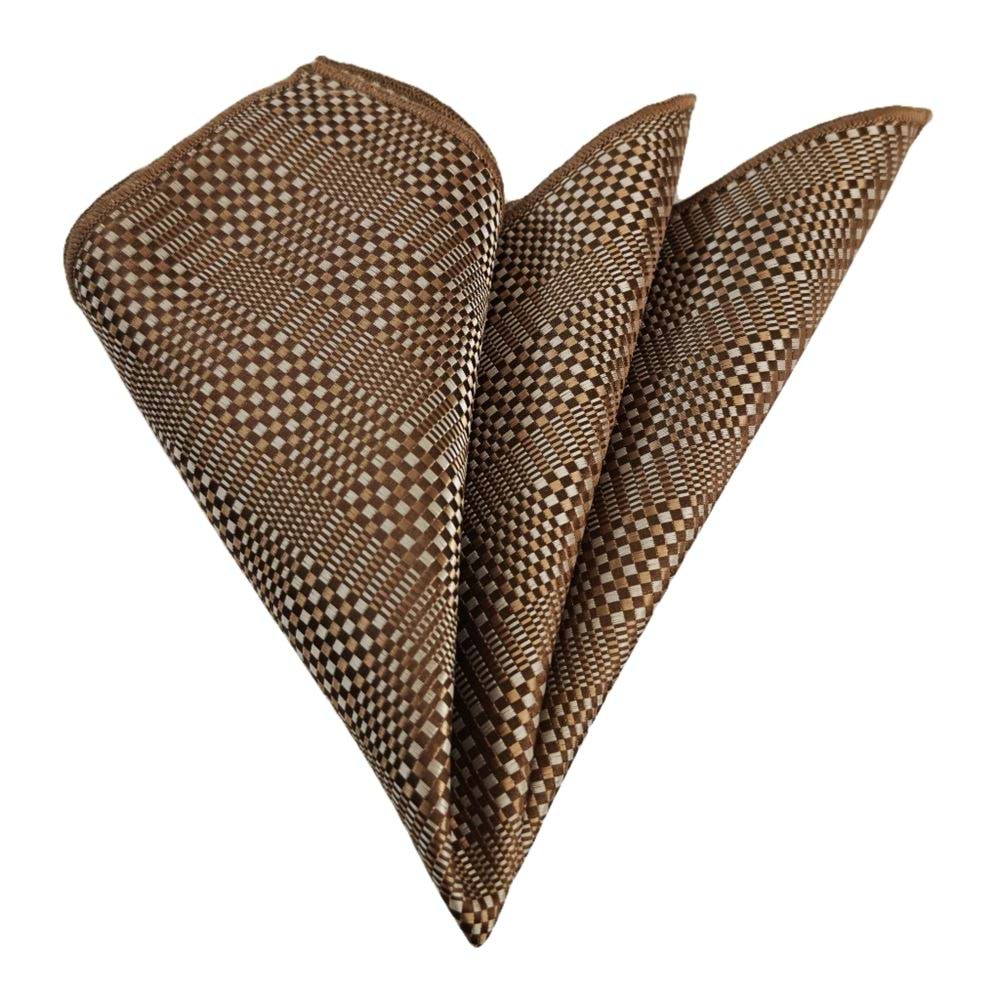 Cooper Brown Checkered Pocket Square