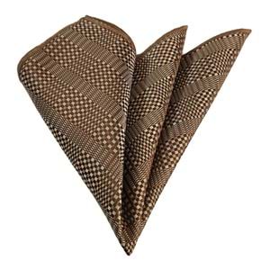 Cooper Brown Checkered Pocket Square