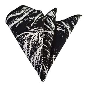 Black white Prined Pocket Square
