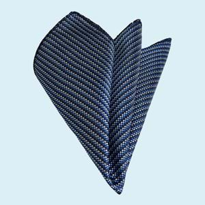 Blue White Navy Squares Pocket Square