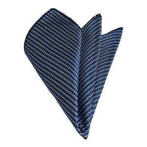 Blue White Navy Squares Pocket Square