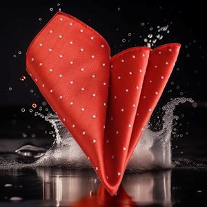 Red and White Polka Dot Pocket Square