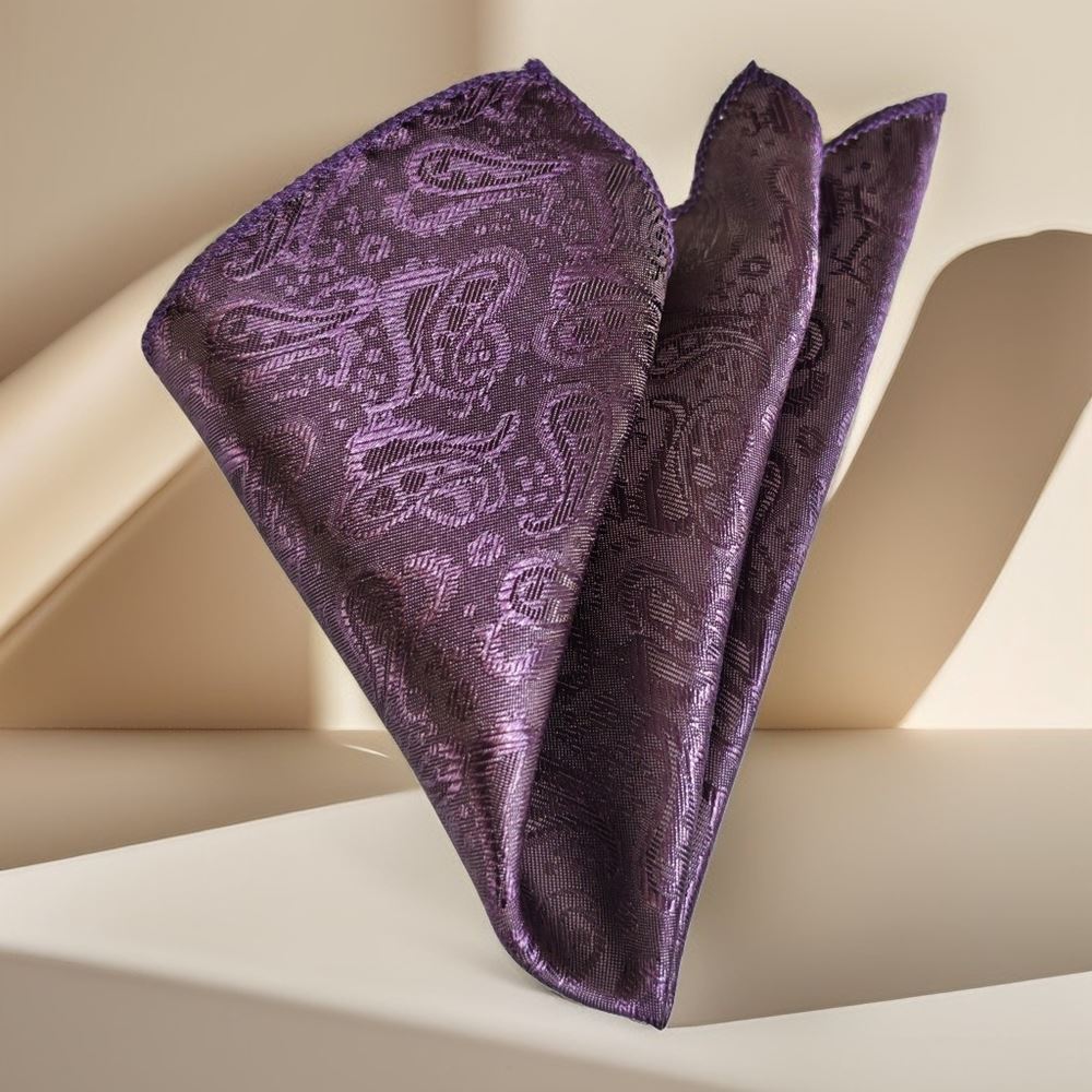 Purple Paisley Pocket Square