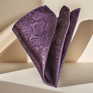 Purple Paisley Pocket Square
