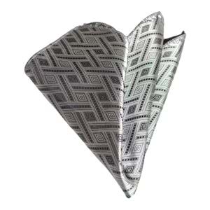 Gri and Silver Squares Pocket Square