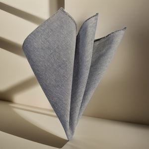 Gray Oxford Cotton Pocket Square