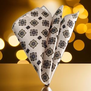 Beige Squres Pocket Square