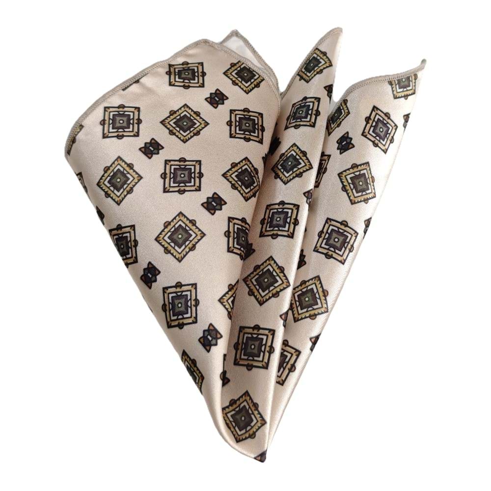 Beige Squres Pocket Square