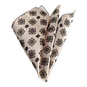 Beige Squres Pocket Square