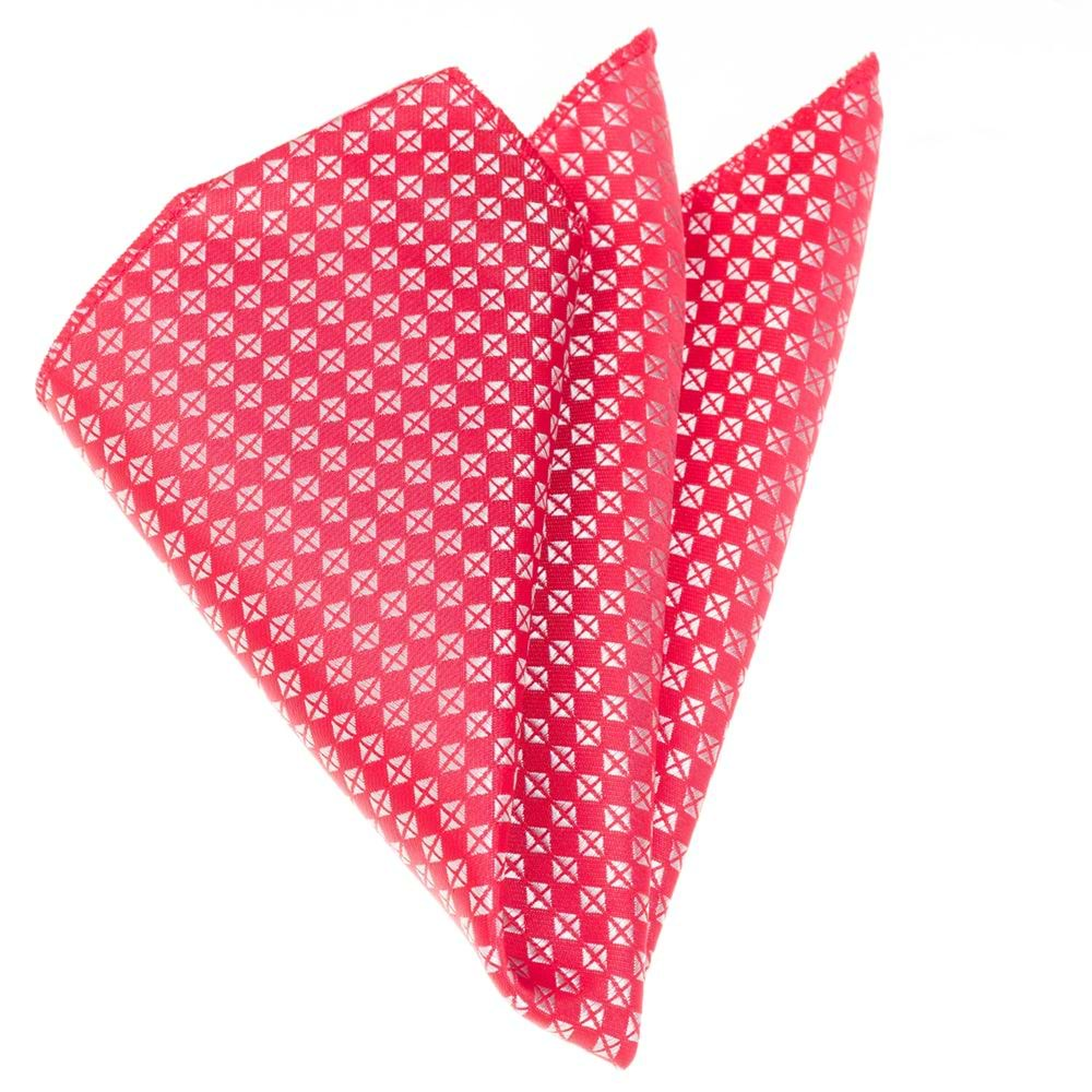 Red White Squares Pocket Square