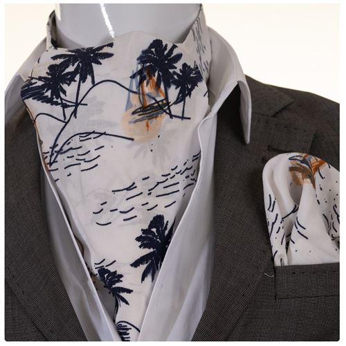 Black with Colorful Sailor Designer Ascot Hanky Set