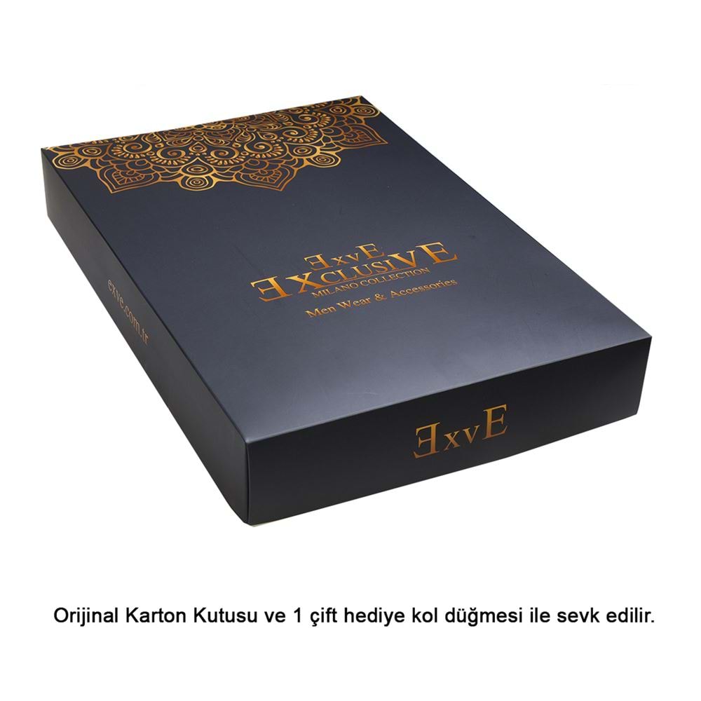 Navy White Striped Contrast Placket French Cuff Shirt