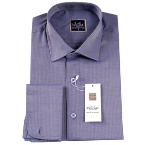 Blue Herringbone French Cuff Shirt