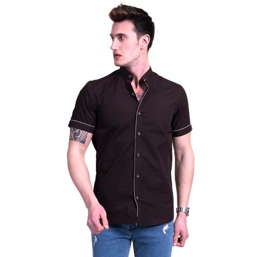 Natural Linen Neckless Men's Mandarin Neck Shirt