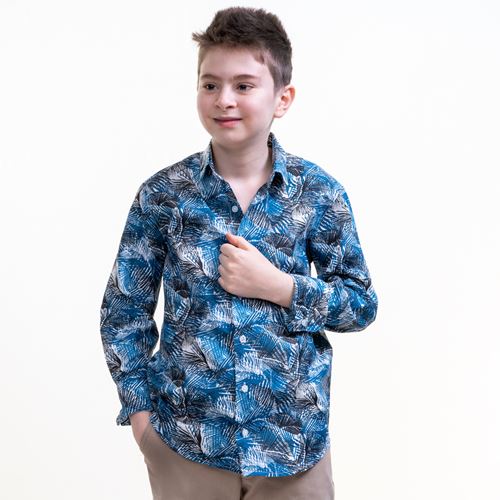 Blue Hawaii Kids Dress Shirt
