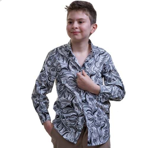 Gray Kids Dress Shirt