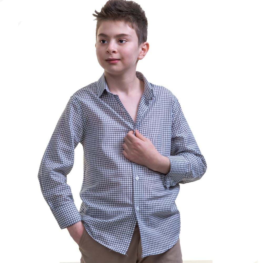 Black Squares Kids Dress Shirt