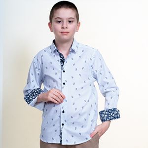 White Paisley Kids Dress Shirt