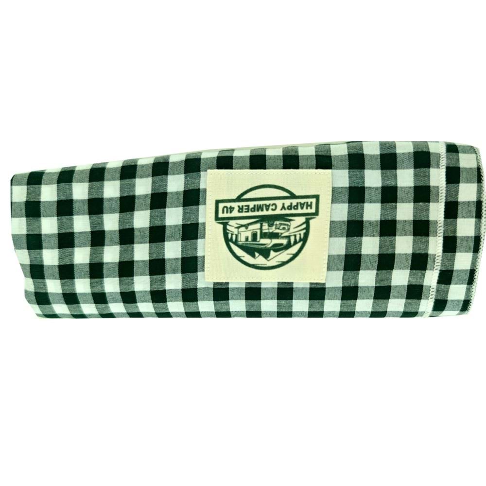 Green Gingham Camper Table Cover