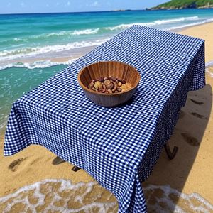 Royal Blue Gingham Camper Table Cover