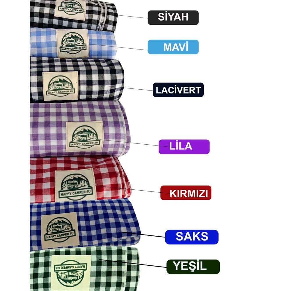 Royal Blue Gingham Camper Table Cover