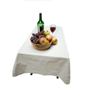Beige Solid White Camper Table Cover