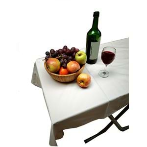 Beige Solid White Camper Table Cover