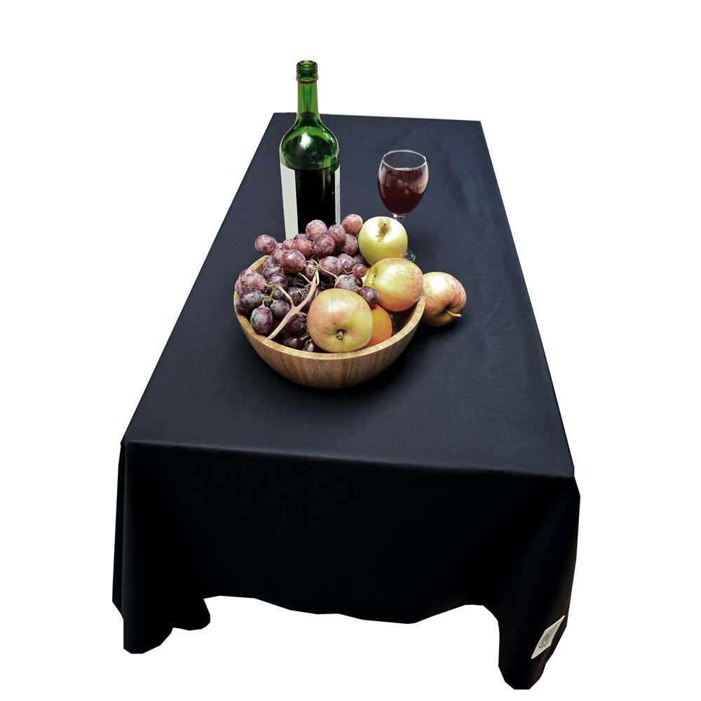 Black Solid White Camper Table Cover