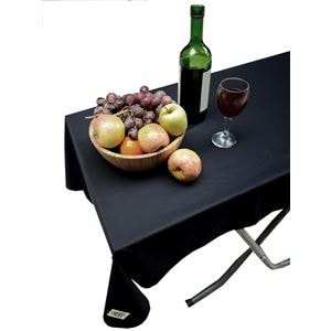 Black Solid White Camper Table Cover