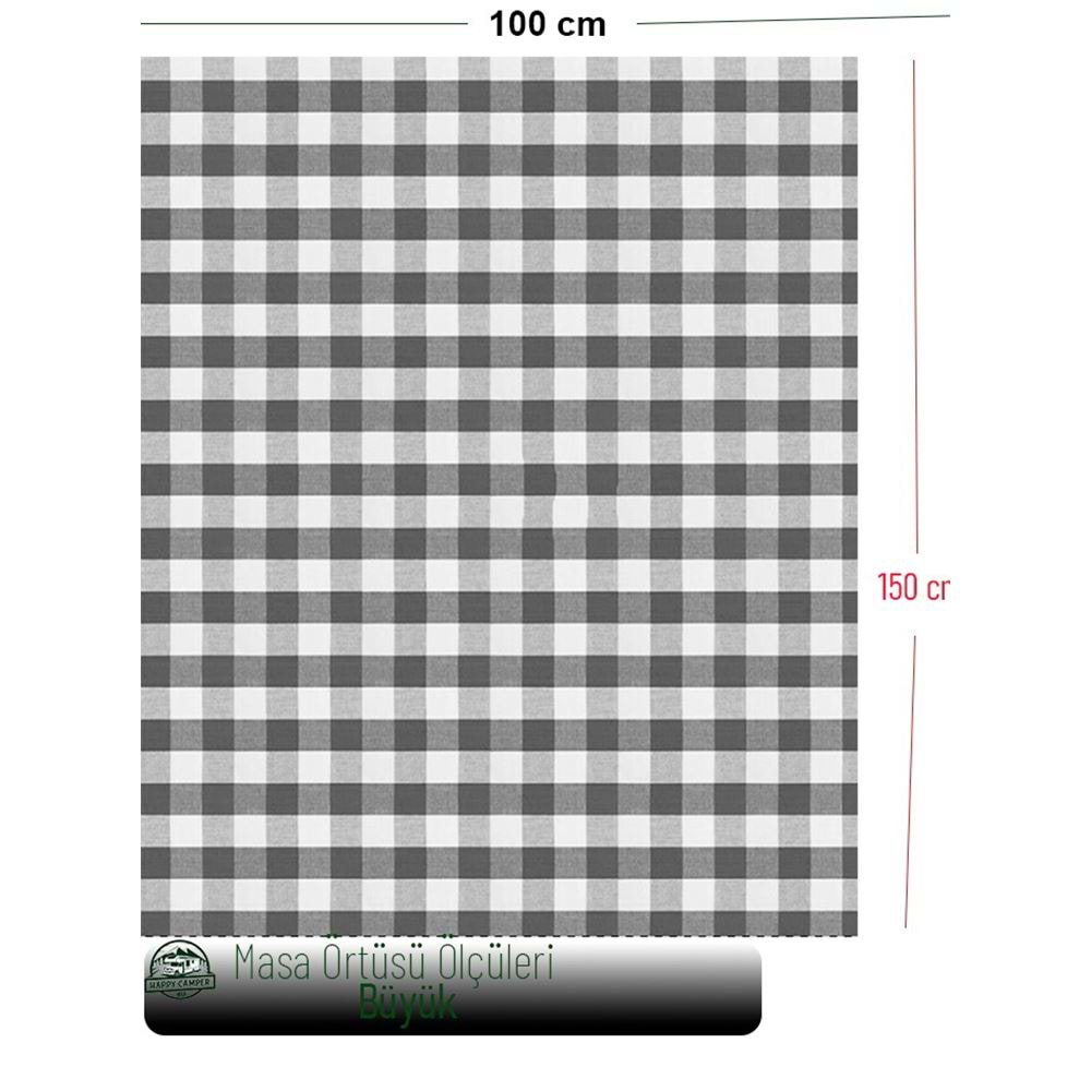 Black Solid White Camper Table Cover