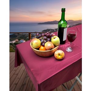 Burgundy Solid White Camper Table Cover