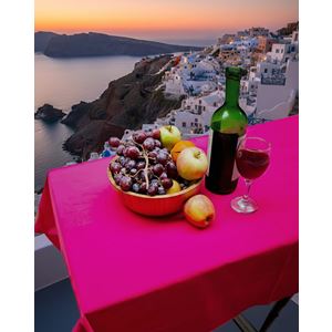 Magenta Solid White Camper Table Cover