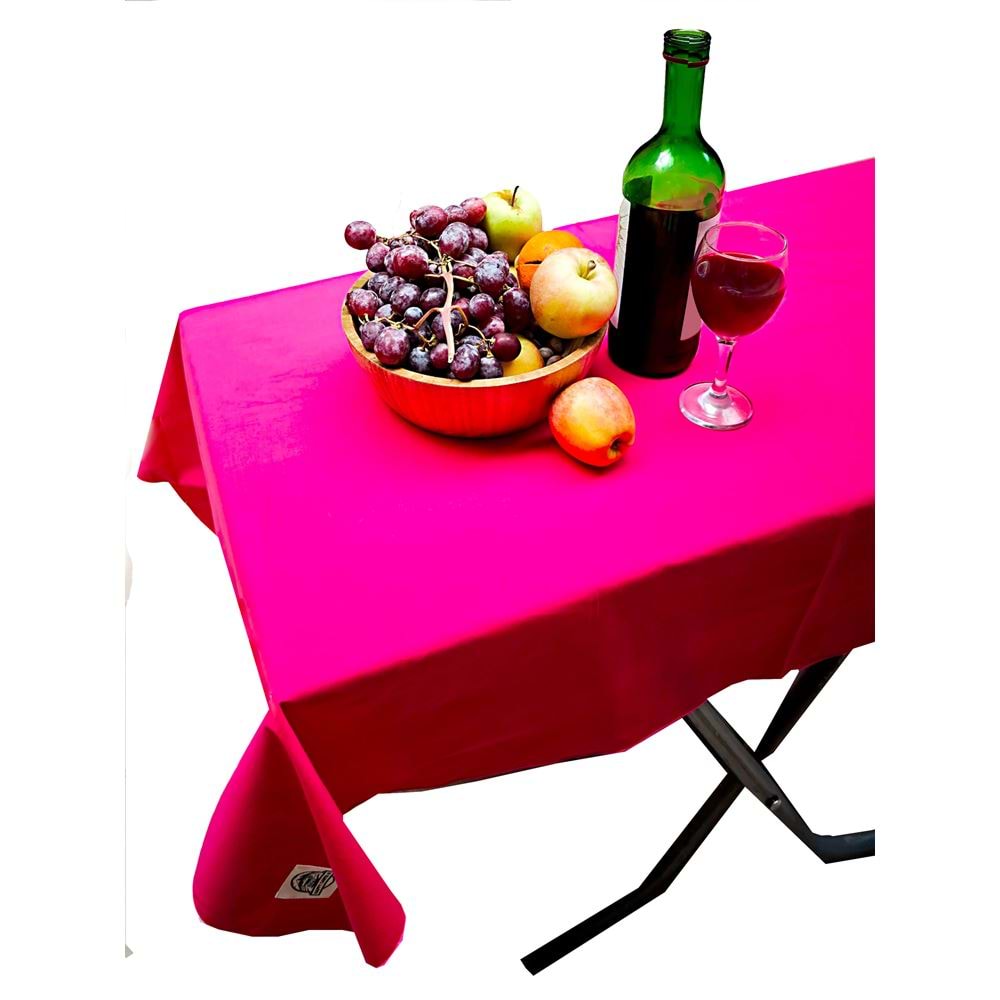 Magenta Solid White Camper Table Cover