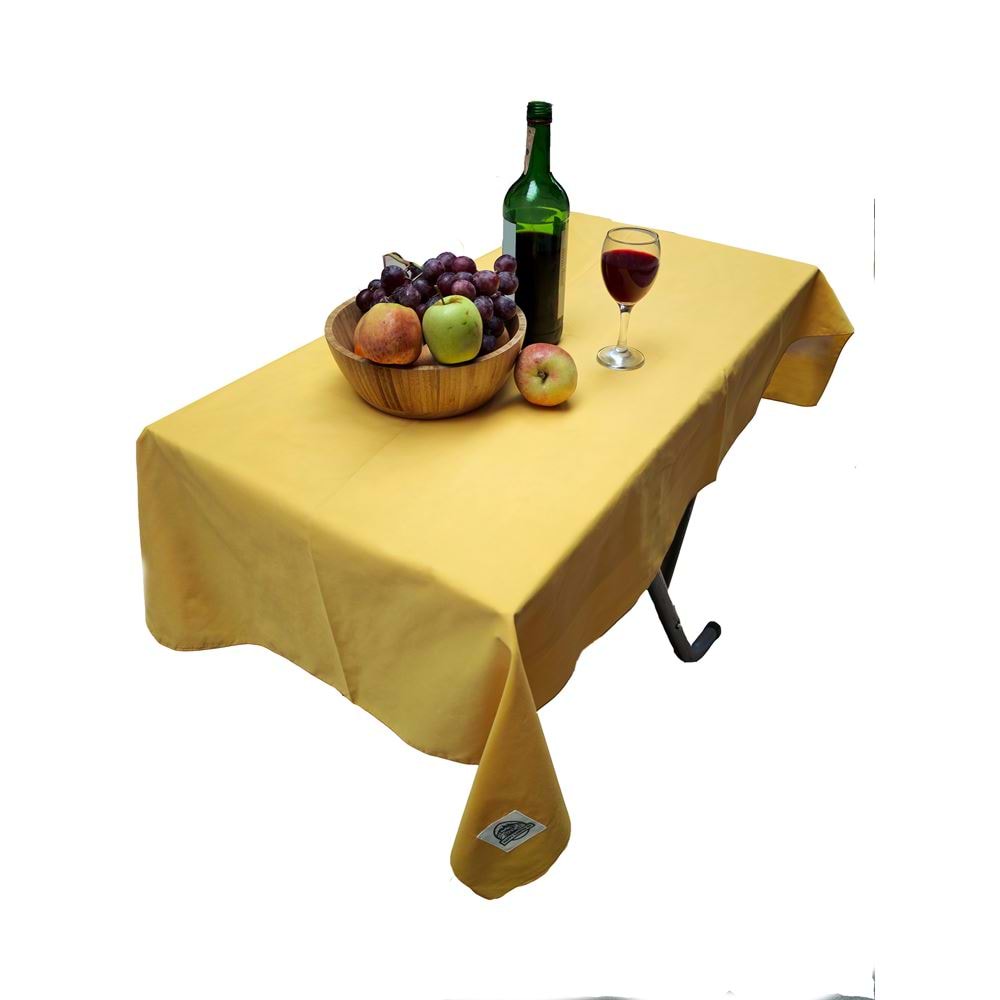 Yellow Solid White Camper Table Cover