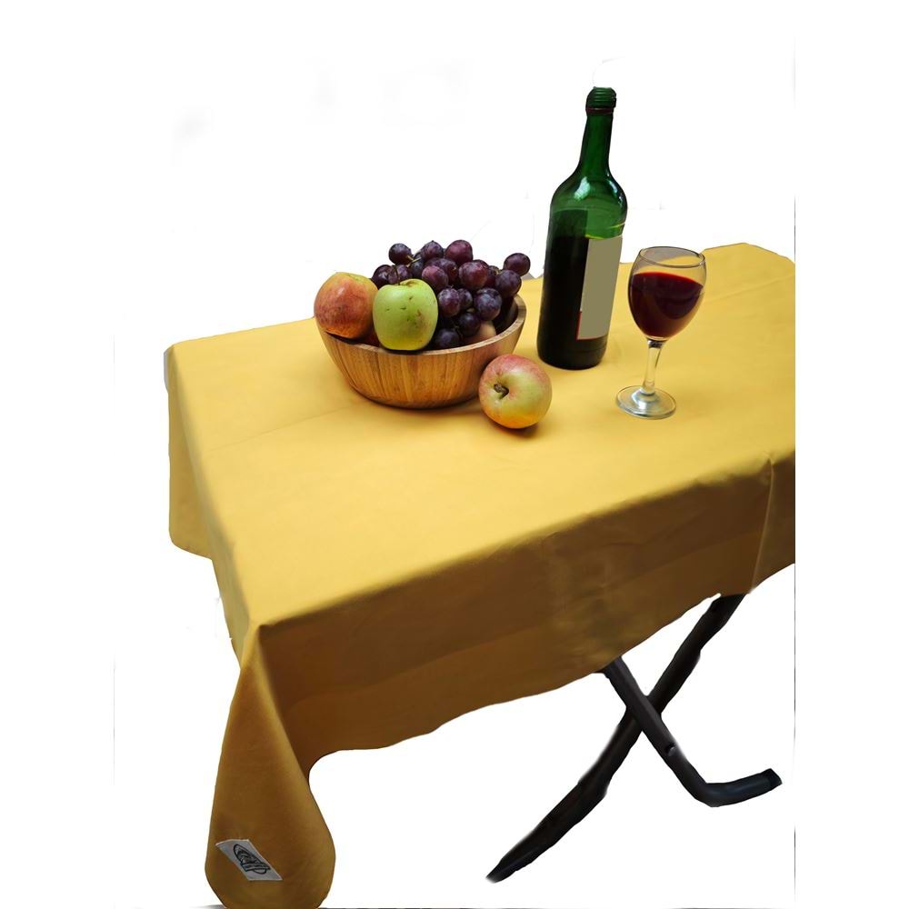 Yellow Solid White Camper Table Cover