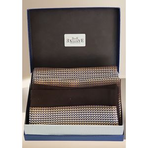 Brown Ethnic Mens Scarf with PU Leather Gift Box