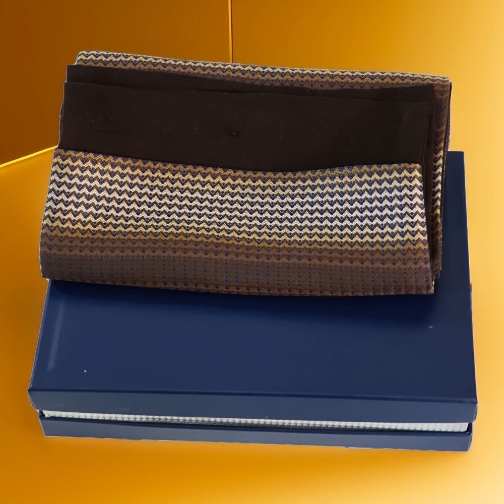 Brown Ethnic Mens Scarf with PU Leather Gift Box